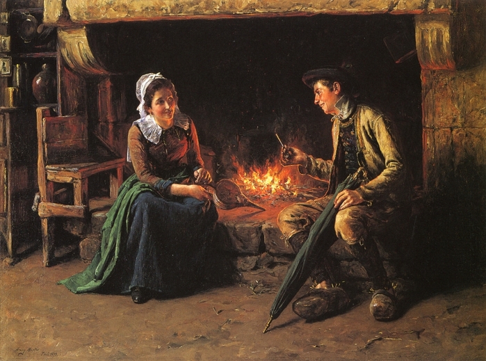 The Chimney Corner by Henry Mosler